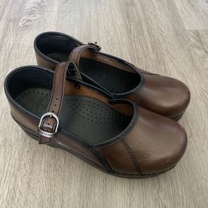 DANSKO Brown "Marah" Mary Jane Leather Clog - 36